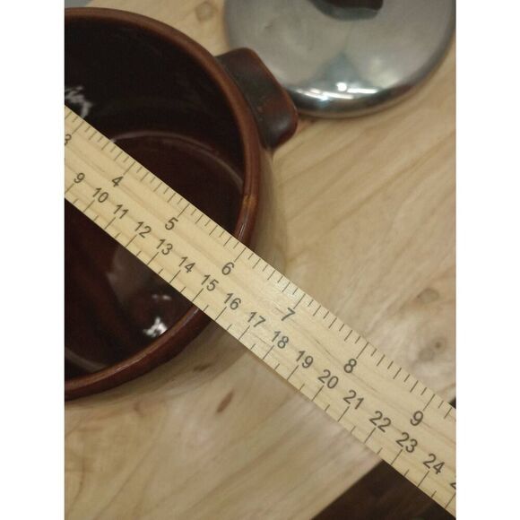 Vintage West bend, ceramic Crock bean pot with aluminum lid - Picture 8 of 8